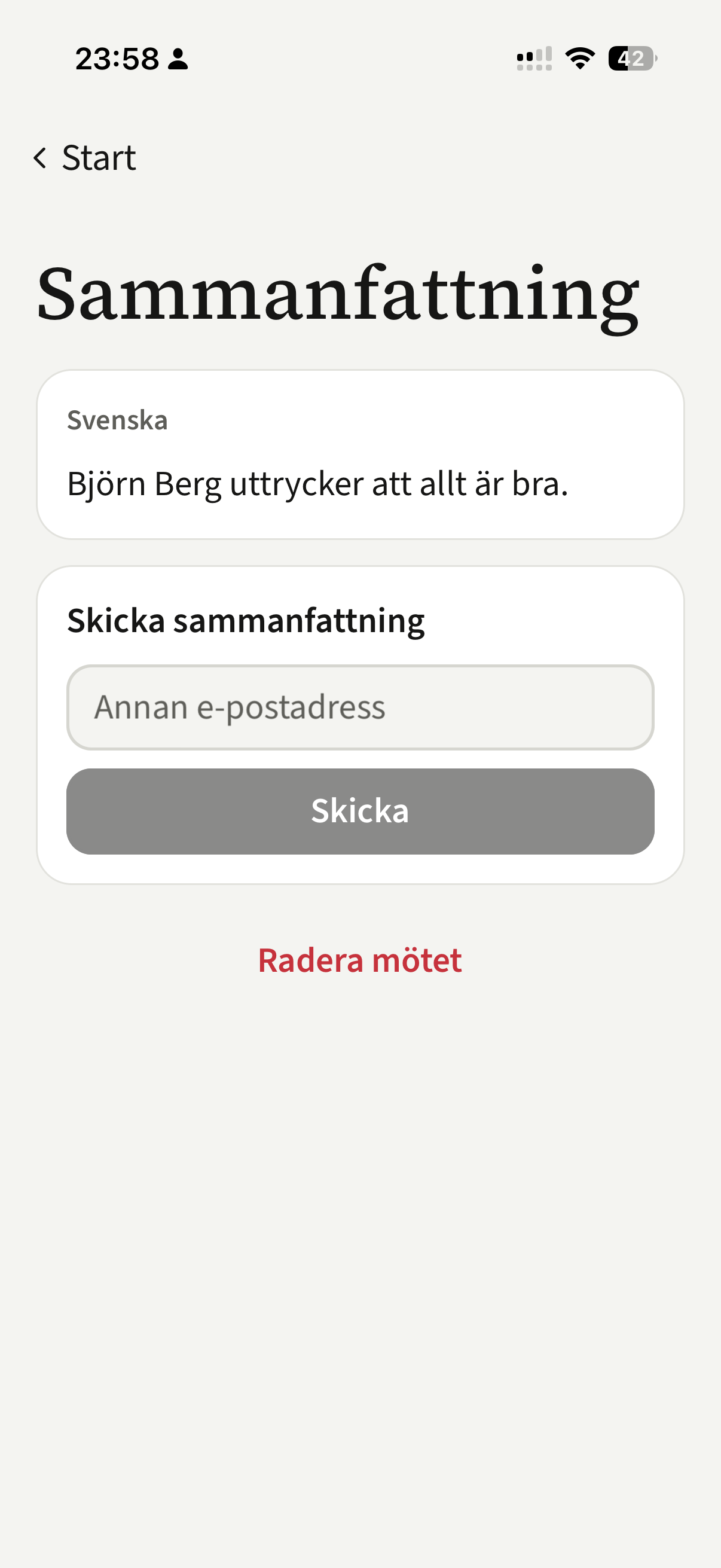 Journal sammanfattning